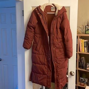 Rust Abercrombie Long Puffer